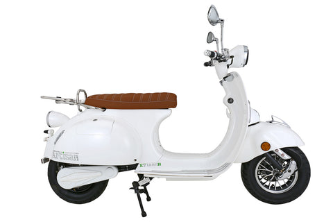 Artisan-EV2000R-Electric Moped-Polar White-25 Miles (1 Battery)-urban.ebikes